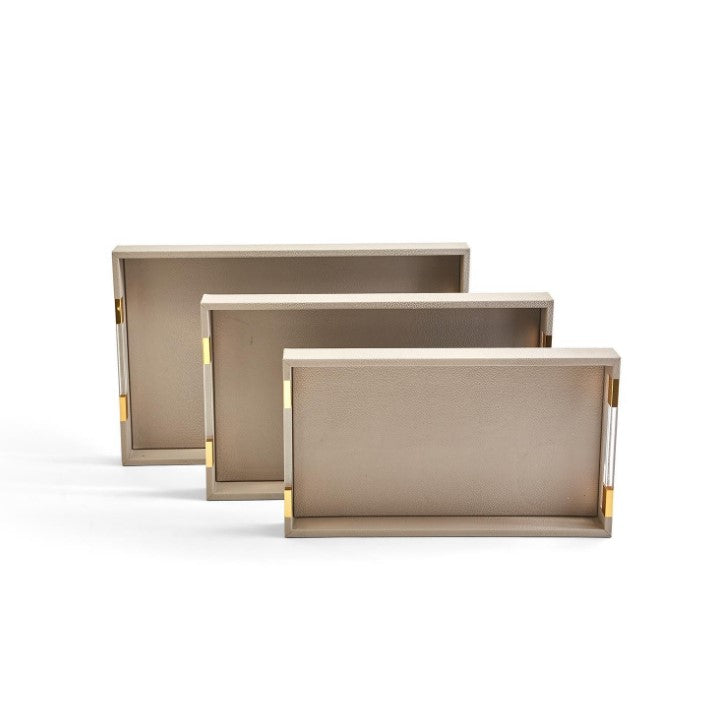 Taupe Faux Stingray Trays