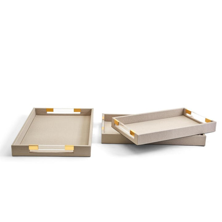 Taupe Faux Stingray Trays