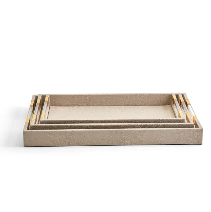 Taupe Faux Stingray Trays