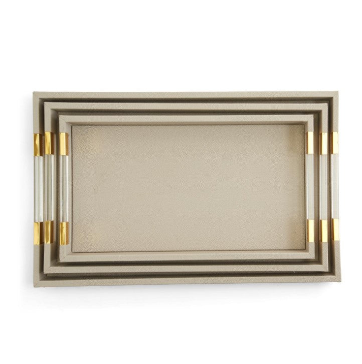 Taupe Faux Stingray Trays