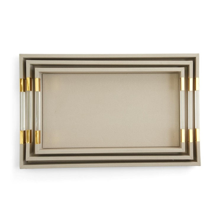 Taupe Faux Stingray Trays