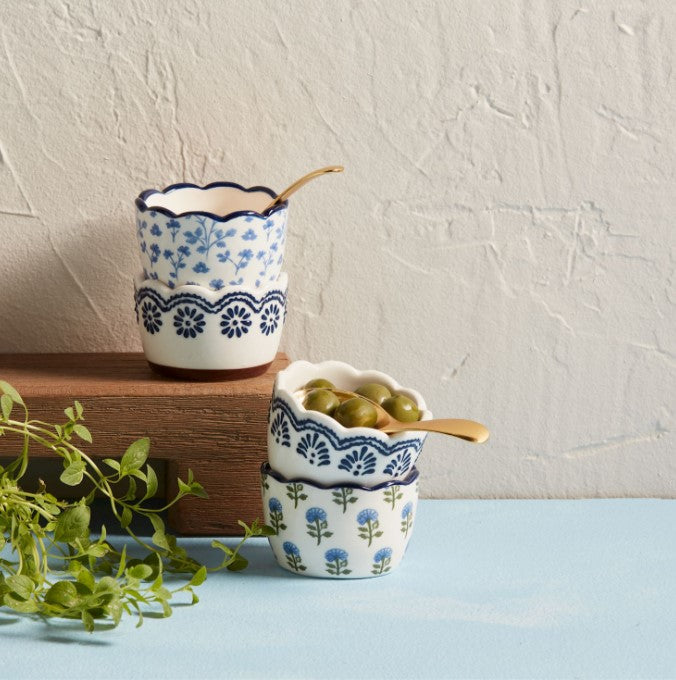 Blue Floral Tidbit Sets
