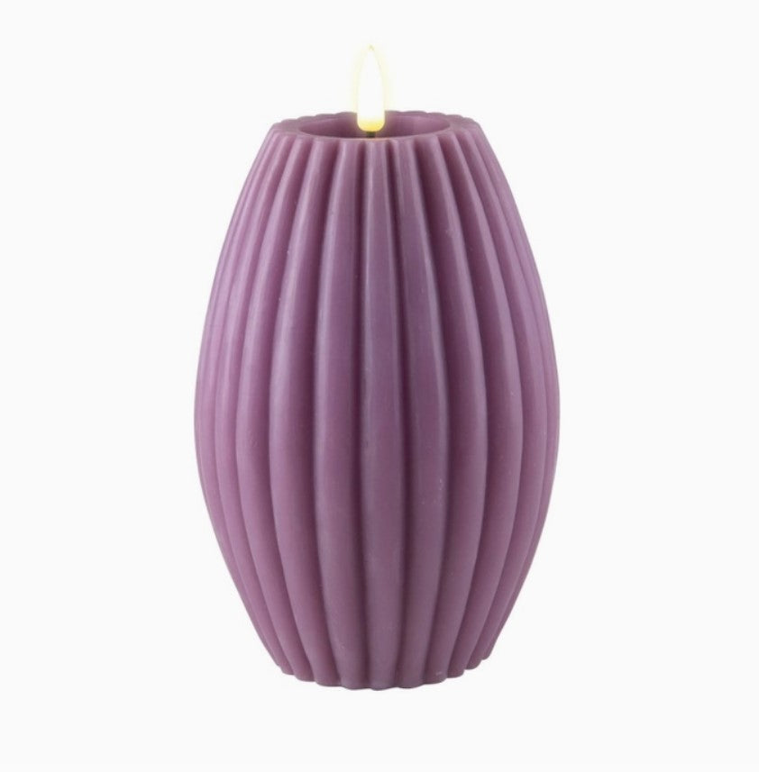 4" Stripe LED Pillar Candles