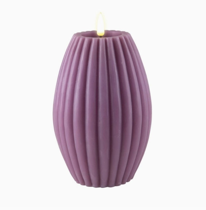 4" Stripe LED Pillar Candles