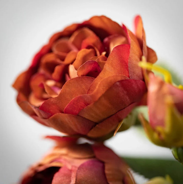 Red and Orange Blooming Rose Spray
