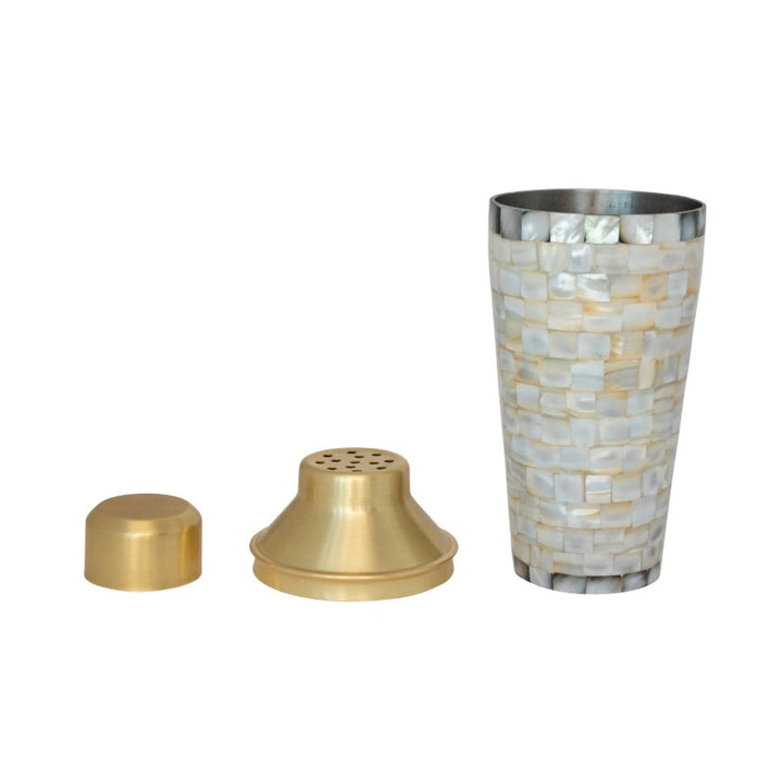 Mother of Pearl Inlaid Cocktail Shaker
