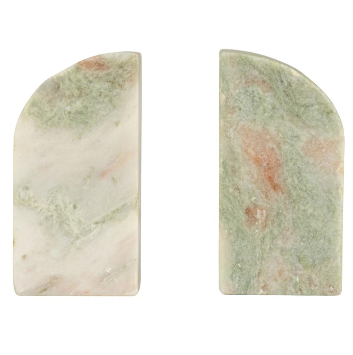 Green Melange Marble Bookends
