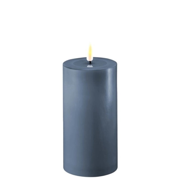 3" Ice Blue LED Pillar Candles