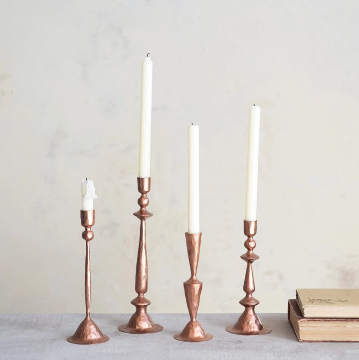 Copper Hand-Forged Cast Iron Taper Holders