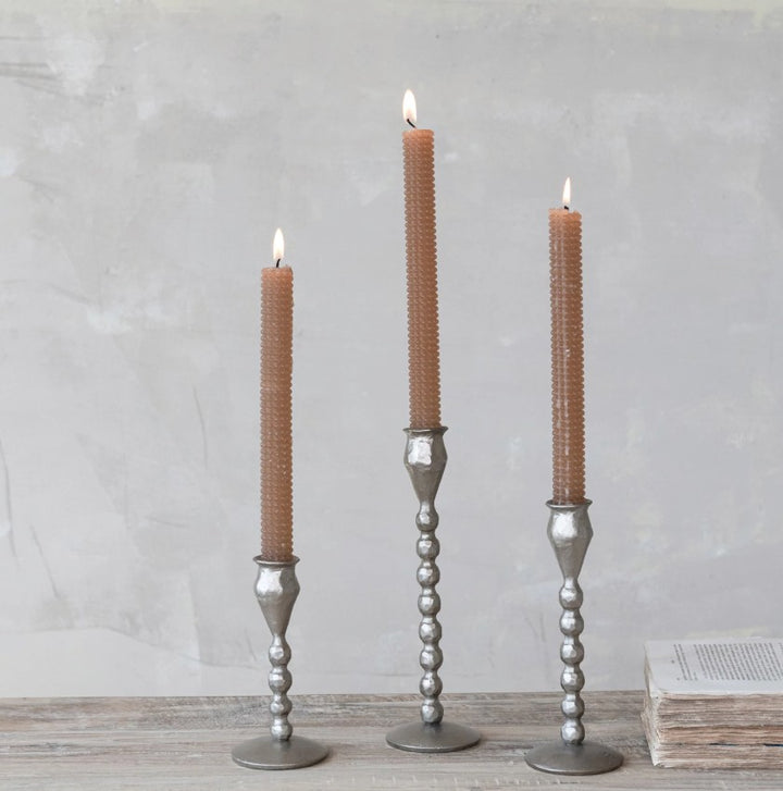 Silver Leaf Hand-Forged Cast Iron Ball Taper Holders