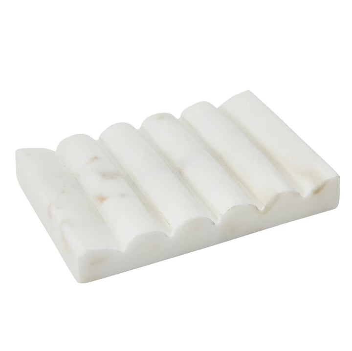 White Carved Marble Soap Dish