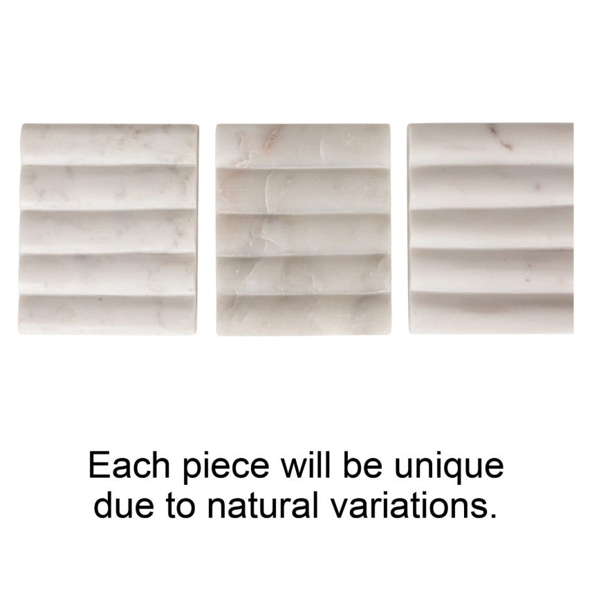 White Carved Marble Soap Dish