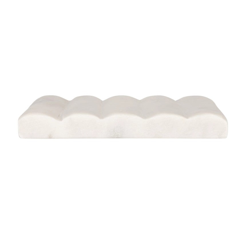 White Carved Marble Soap Dish
