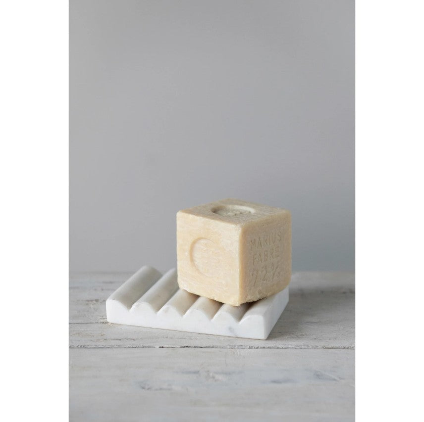 White Carved Marble Soap Dish