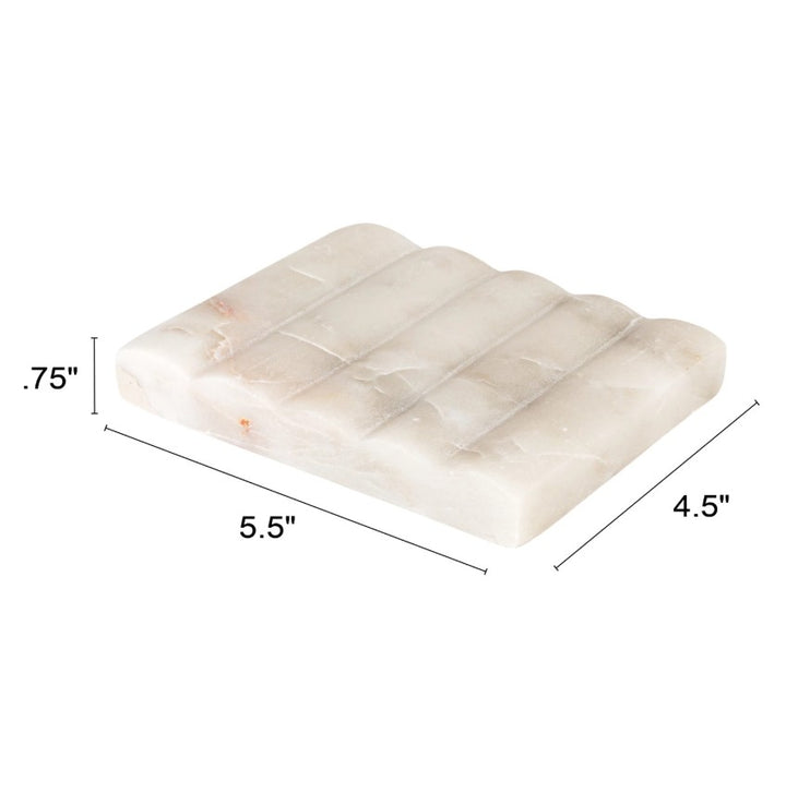 White Carved Marble Soap Dish