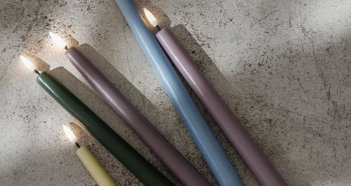 Beige LED Taper Candles