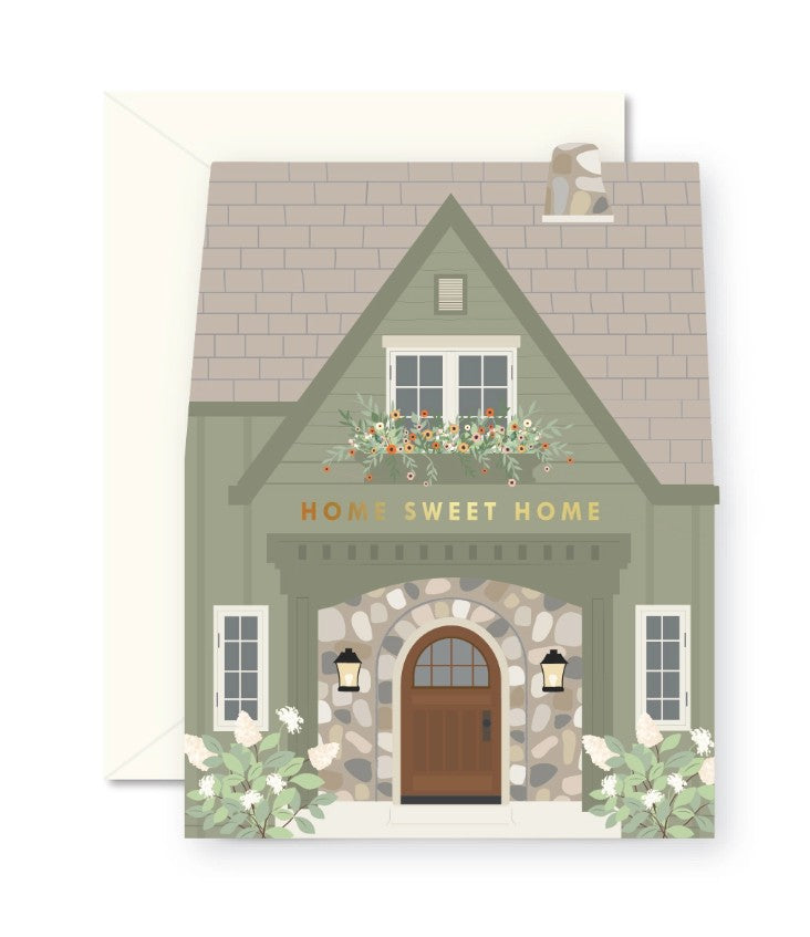 Green Home Sweet Home Folded Greeting Card