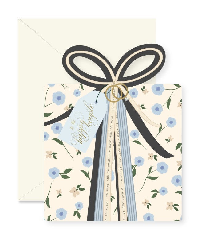 Wedding Gift Blue Die-Cut Greeting Card