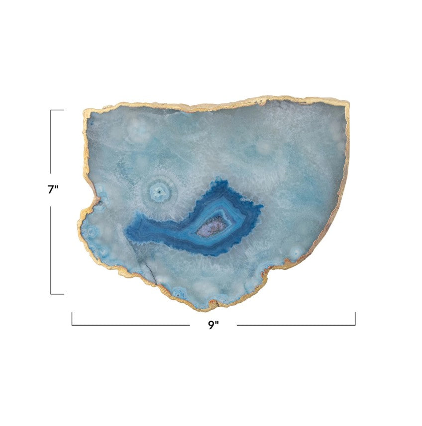 Agate Slab with Gold Electroplated Edge