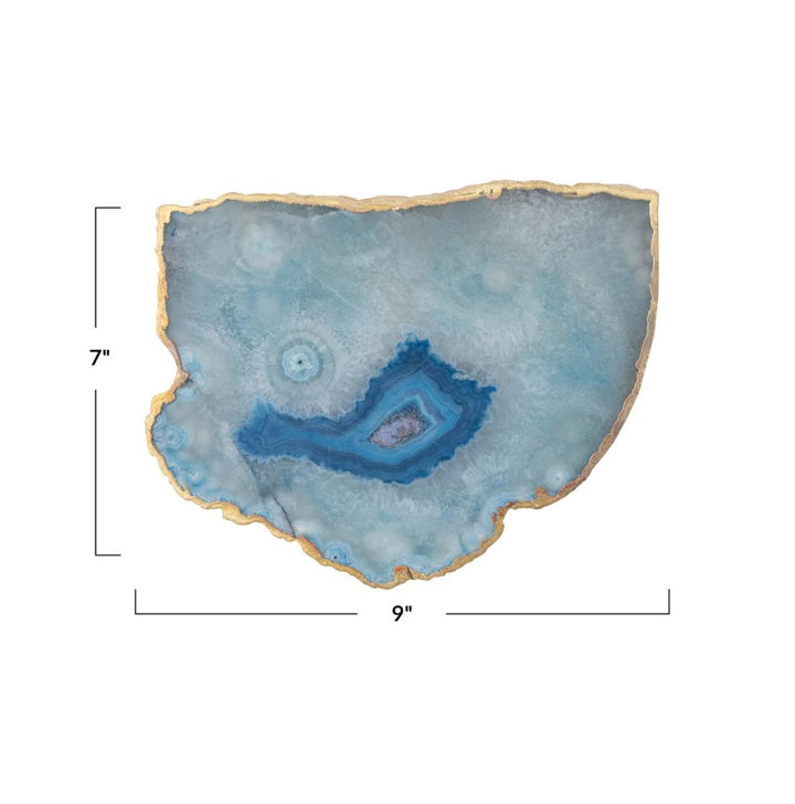 Agate Slab with Gold Electroplated Edge