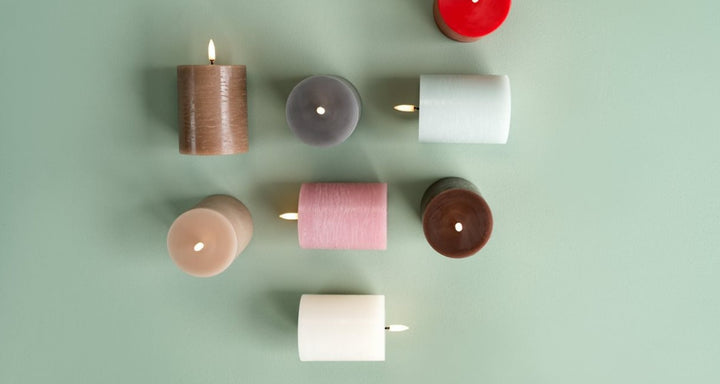 Beige Rustic LED Pillar Candles