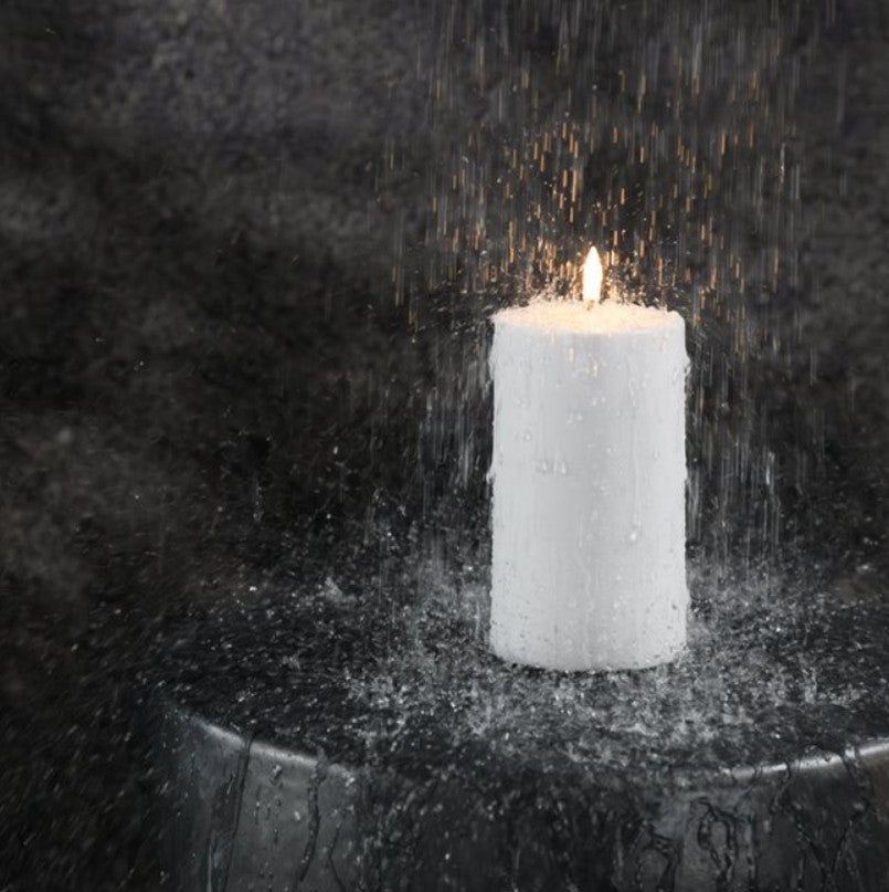 Outdoor White LED Pillar Candles