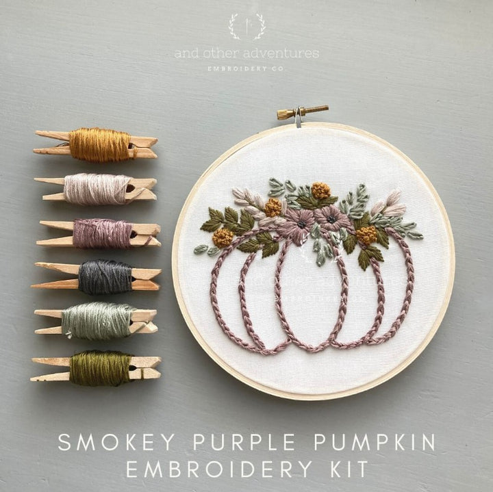 Smokey Purple Pumpkin Embroidery Kit