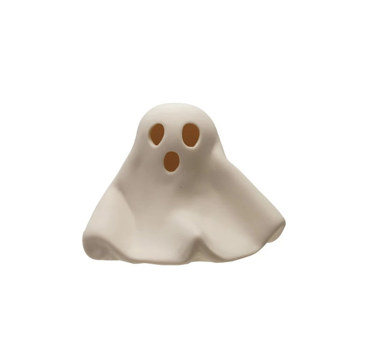 LED Light-Up Stoneware Bisque Ghost