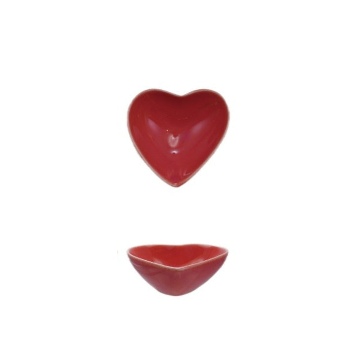 Multicolored Stoneware Heart Shaped Bowls