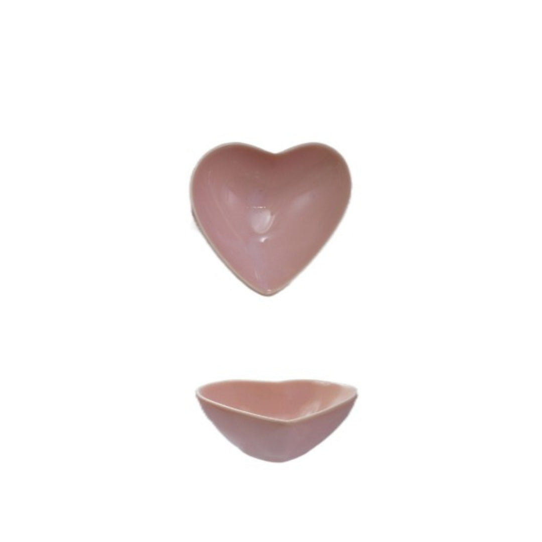 Multicolored Stoneware Heart Shaped Bowls