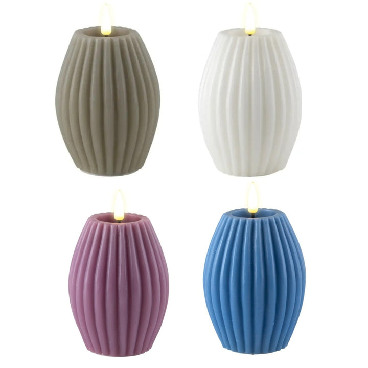 3" Stripe LED Pillar Candles