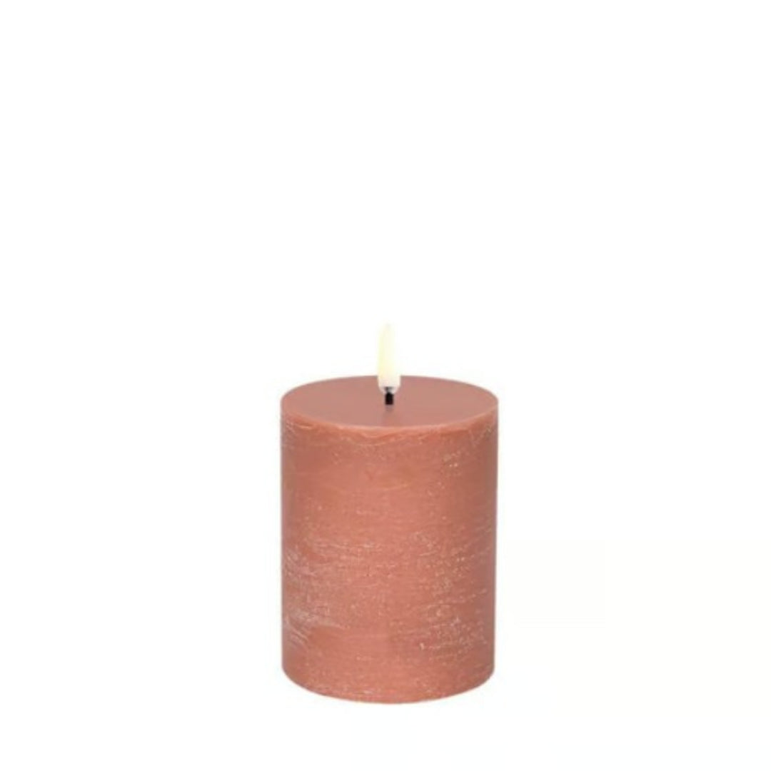 Terracotta Rustic LED Pillar Candles