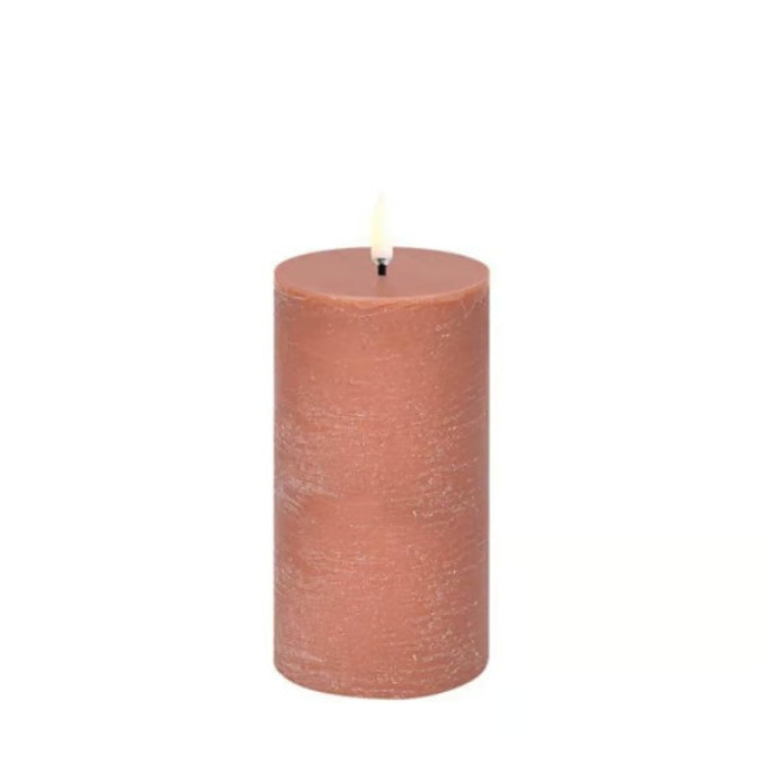 Terracotta Rustic LED Pillar Candles