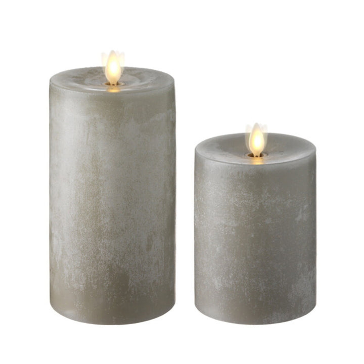 3.5" Chalky Grey LED Pillar Candles