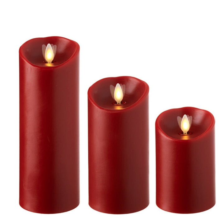 3" Red LED Pillar Candles