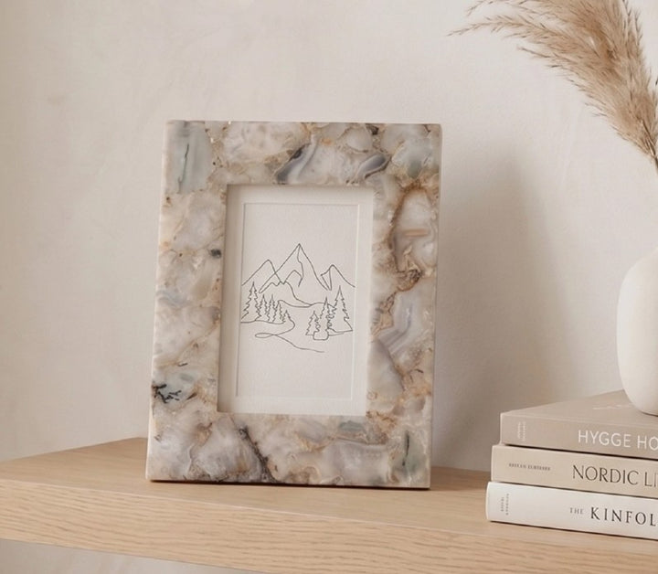 White Agate Photo Frames