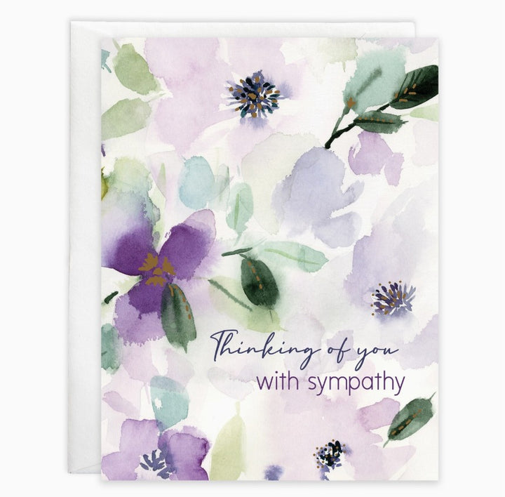 Purple Floral Sympathy Greeting Card
