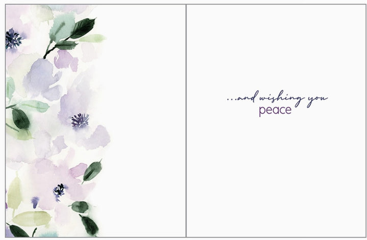 Purple Floral Sympathy Greeting Card