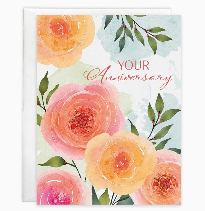 Big Blooms Anniversary Greeting Card