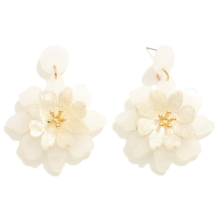 Acetate Flower Drop Earrings
