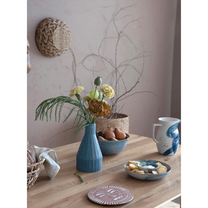 Reactive Glaze Hand-Painted Stoneware Chip and Dip Bowl