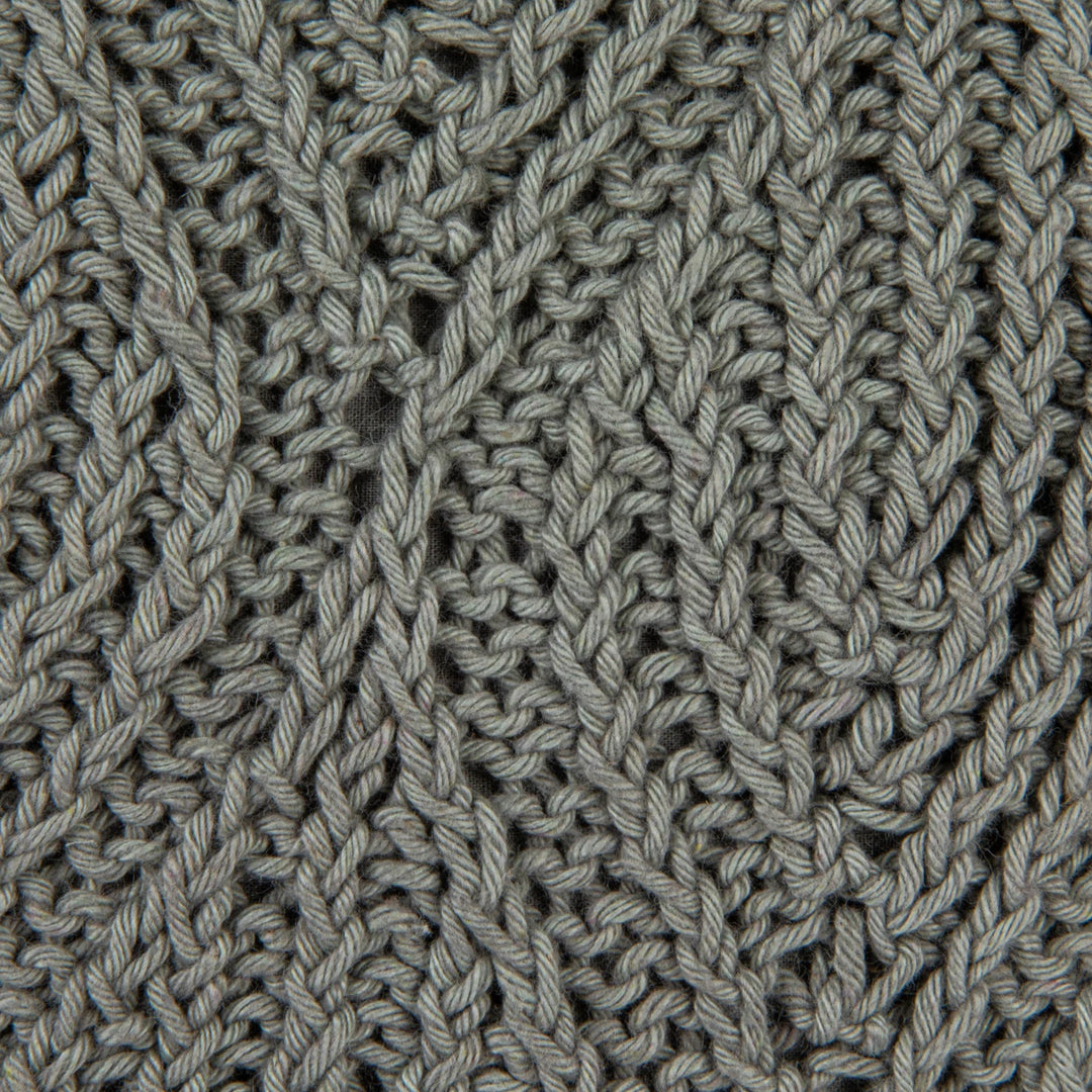 Grey Diamond Patterned Woven Pillow