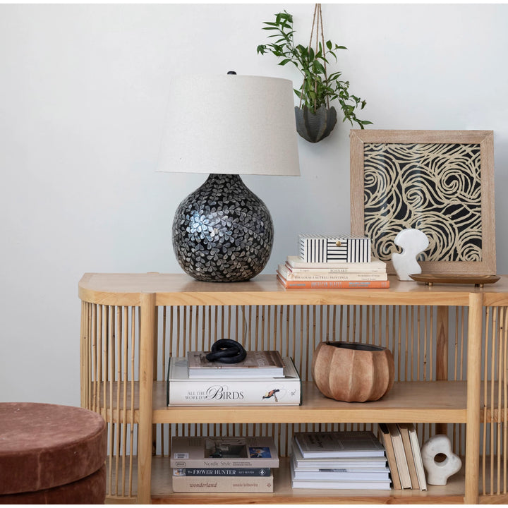 Black & White Stripe Block Pattern Decorative Box