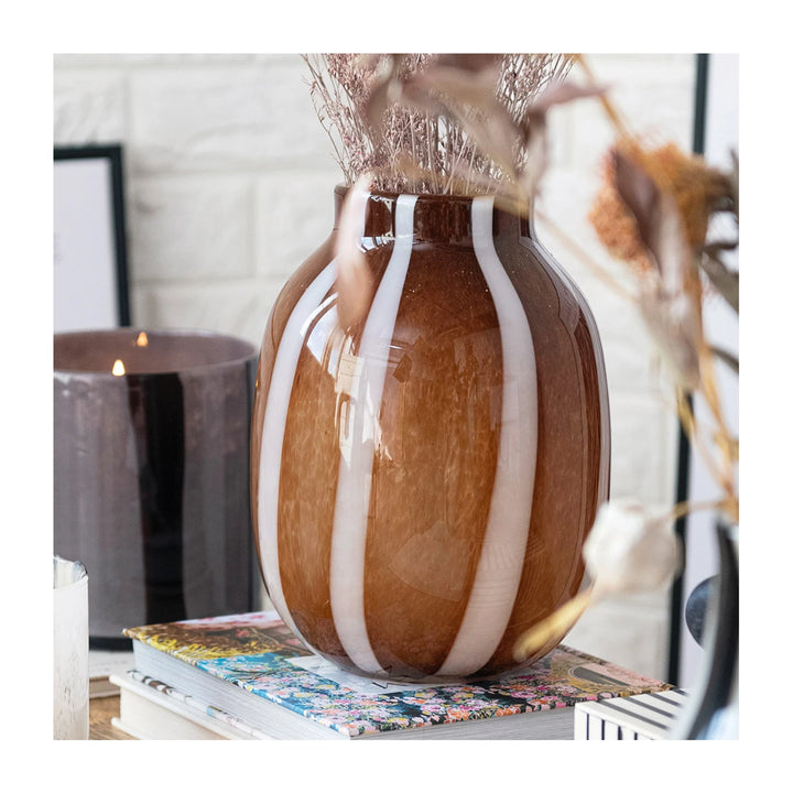 Striped Art Glass Vases