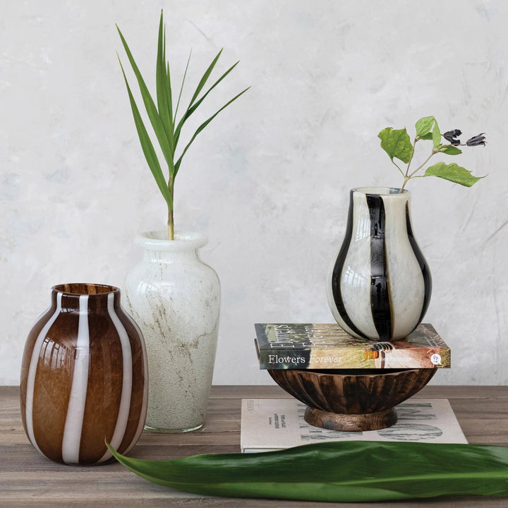 Striped Art Glass Vases