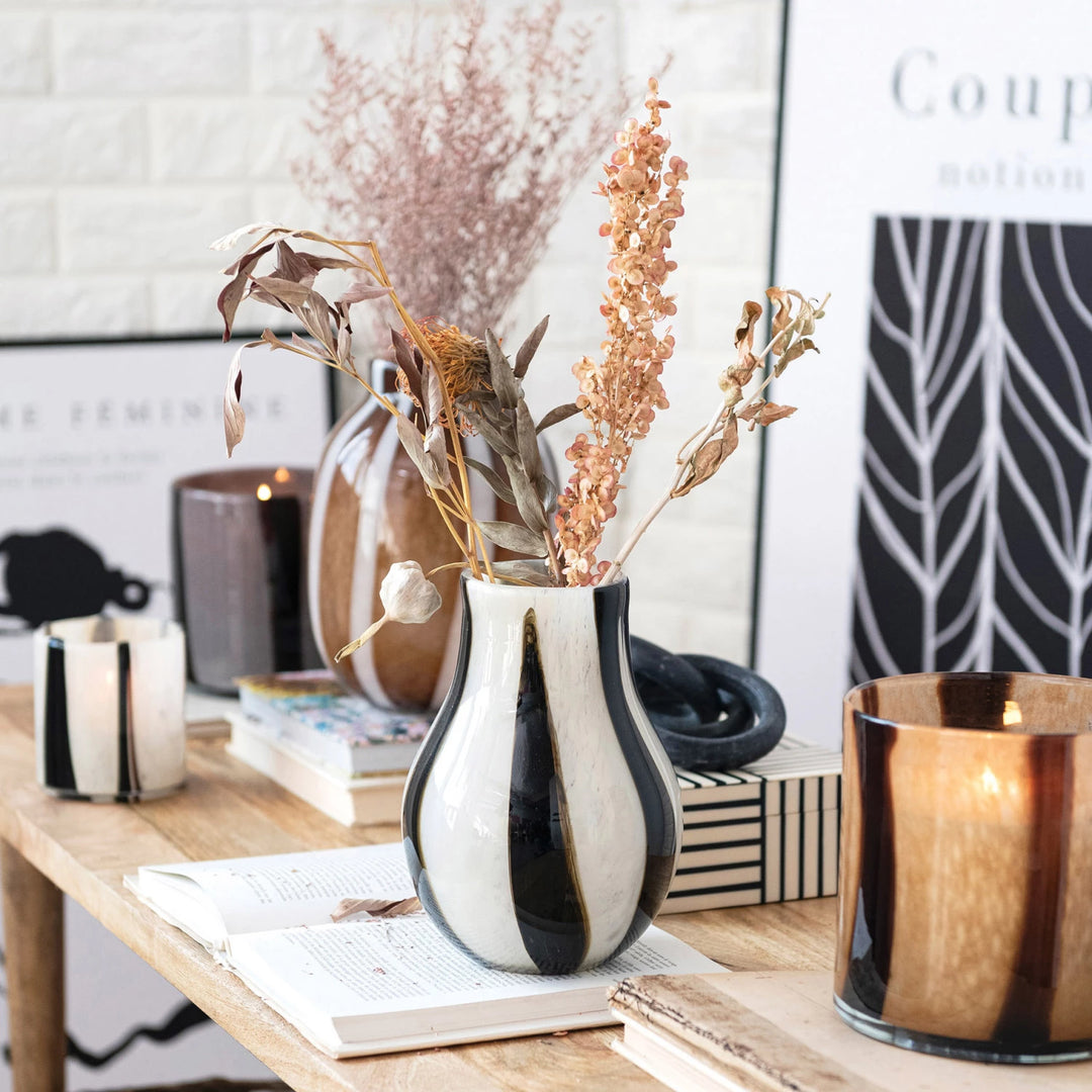 Striped Art Glass Vases