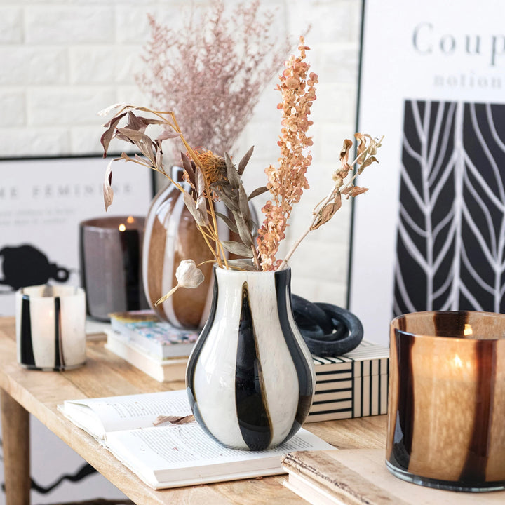 Striped Art Glass Vases