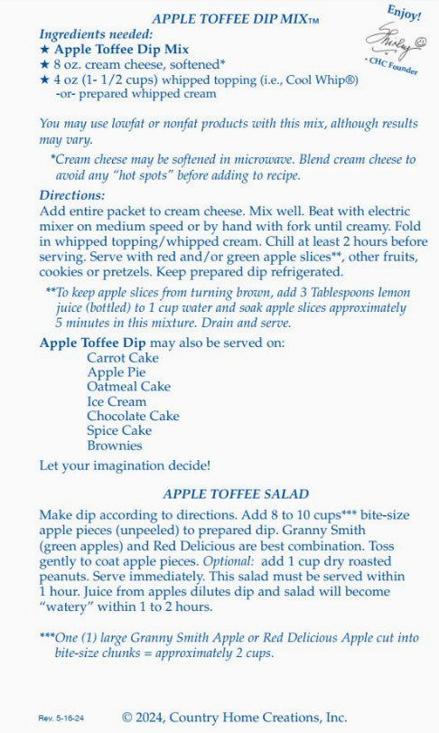 Apple Toffee Dip Mix