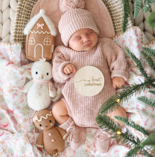 Blush Pink Baby Snowman- Cuddle+Kind