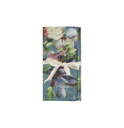 Blue Magnolia Printed Napkin Set